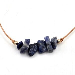 KELITCH Blue Sodalite Stone Chip Adjustable Cord Friendship Bracelet New